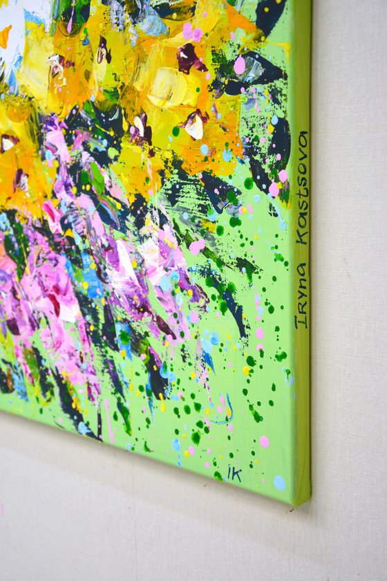 Yellow flowers.