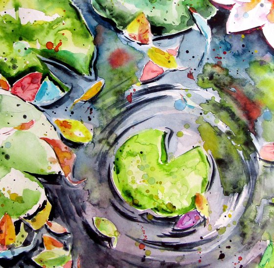 Fall and water lilies