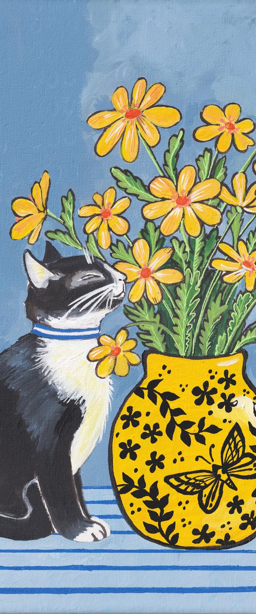 "Sunny bouquet" Maximalist Modern Matisse-Inspired Original Painting by Alexandra Dobreikin