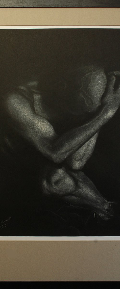 Nude study. Dry pastel drawing. by Rumen Spasov