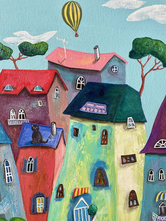 Cozy village by the sea