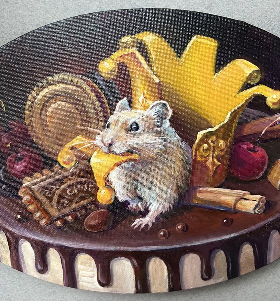 Mousy. The mouse and the cake