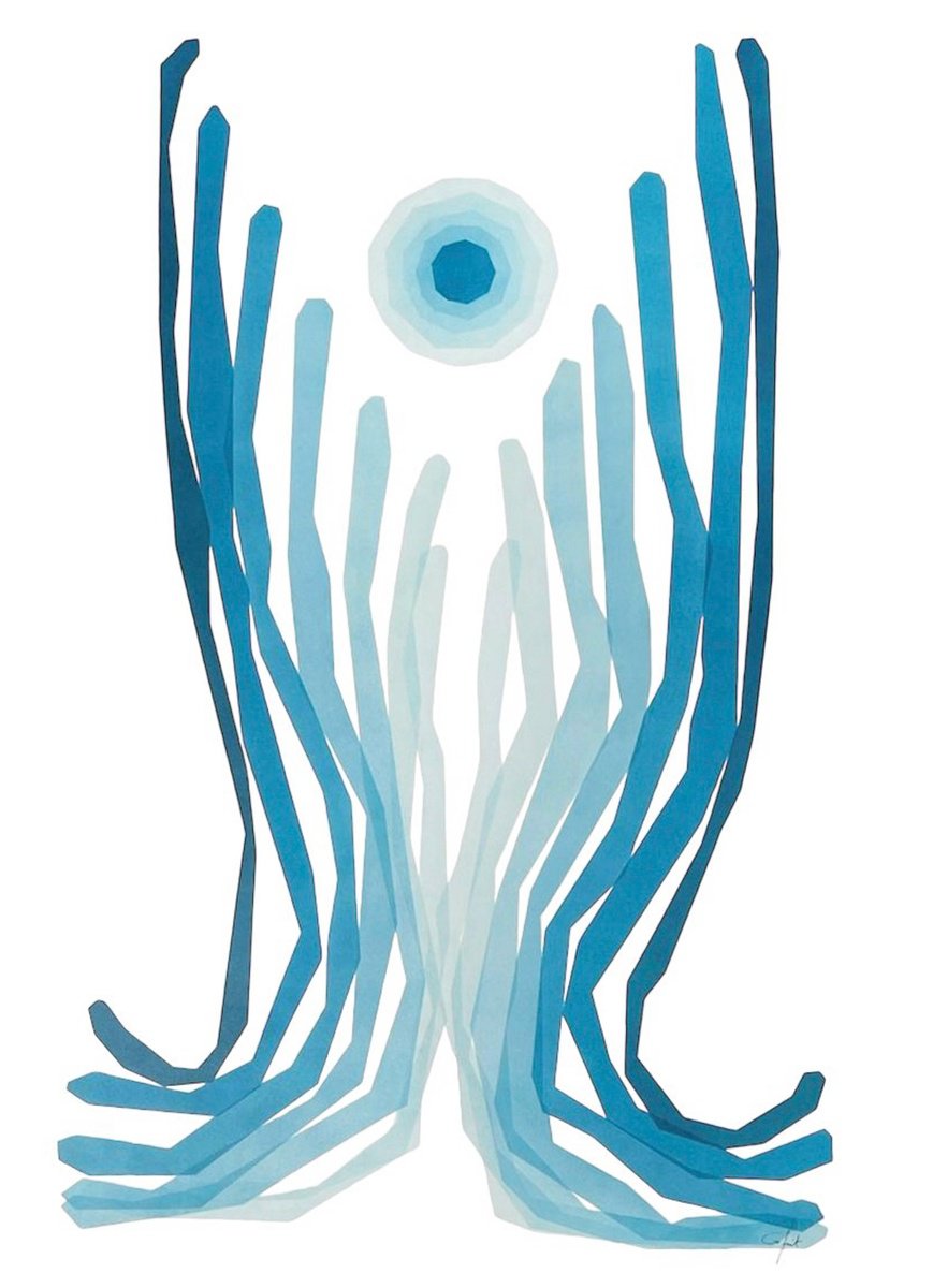 Abstract Acrylic Painting By Catia Goffinet, 43 X 60, The Force That Move Us, Original Artwork