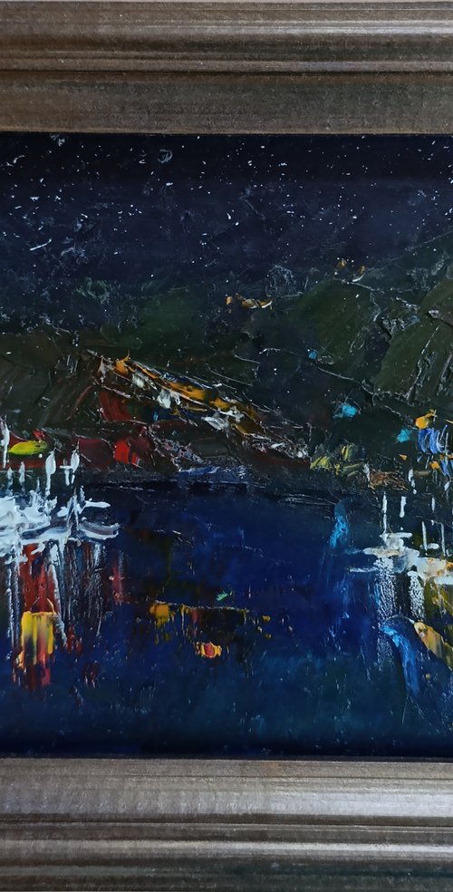 Harbour at night by Salana Art / Svetlana Samovarova