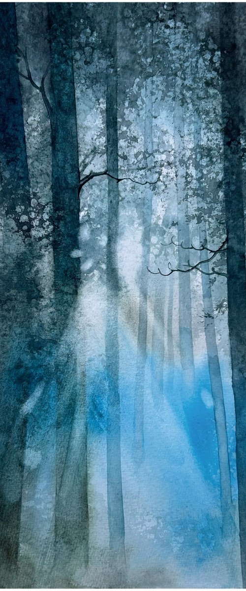 Blue Mist Forest by Nazar Grunyka