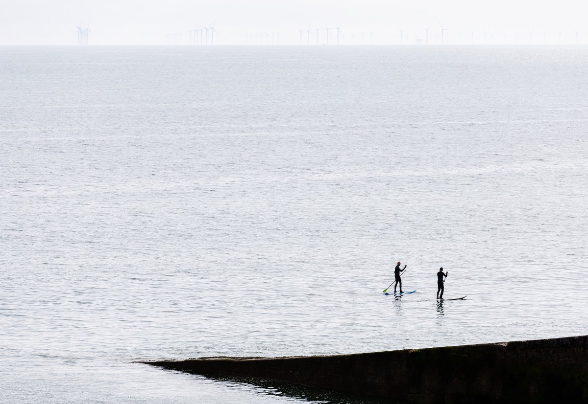 Impressionistic Landscape Photograph By Tom Hanslien, 47 X 33", Sup At Saltdean Beach Ii, Original Artwork