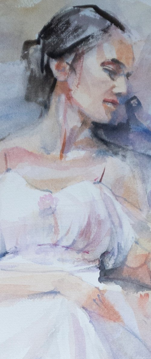 "Prima Ballerina resting" (ballet dancer girl) by Irina Bibik-Chkolian