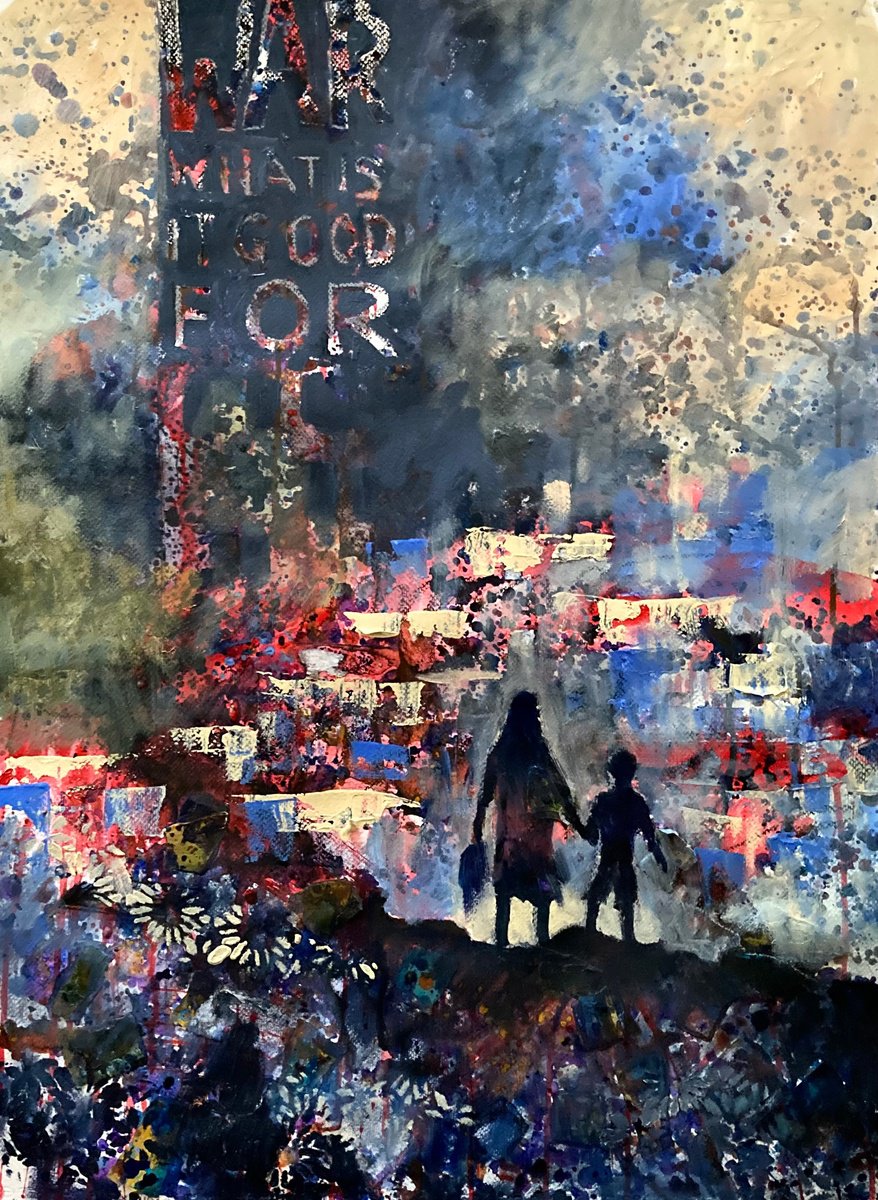 Expressive Landscape Acrylic Painting By John Cottee, 22 X 30, Absolutely Nothing, Original Artwork