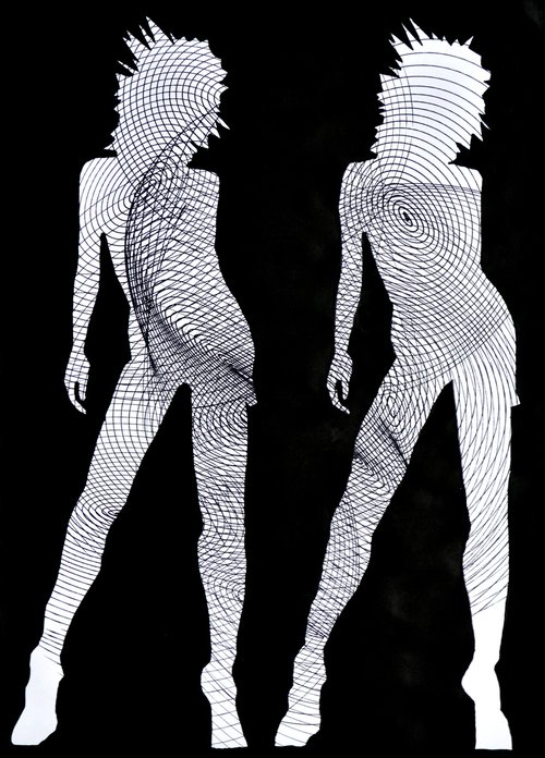Vibrations Girls - Vibrations Mixed Media Modern New Contemporary Abstract Art by Jakub DK - JAKUB D KRZEWNIAK