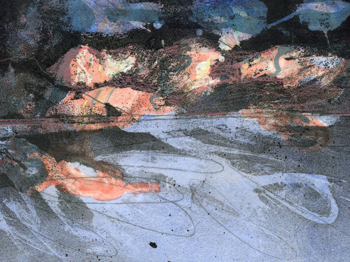 Abstract Landscape Painting By Elizabeth Anne Fox, 16 X 12, Frozen Pond 11, Original Artwork