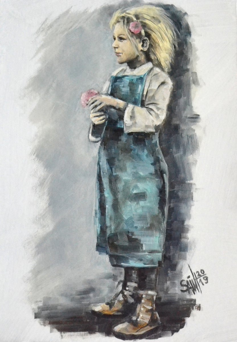 Girl with flowers. Vintage by Ruslan Aksenov (Axenov)