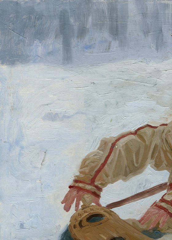 Self-portrait playing the gusli