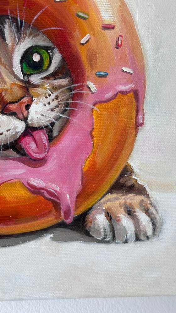 Cat in a Donut