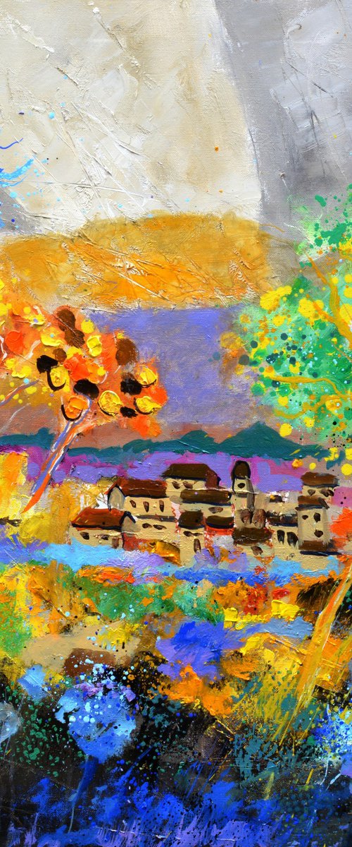 Colourful abstract landscape by Pol Henry Ledent