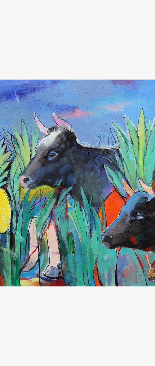 Cows Looking for Pineapples by Artem Andreichuk