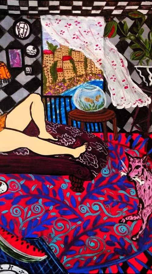 Life I deserve as a women 2021 - original painting on canvas - 80 x 60cm by Hanna Dujmović