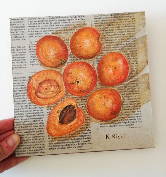 Apricots on Newspaper