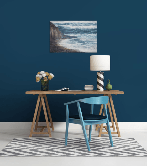 Seascape Under Stormy Skies