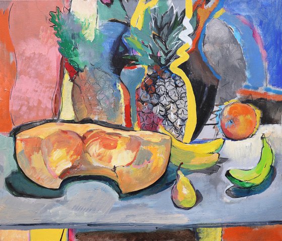 Still Life with Pumpkin and Pineapple