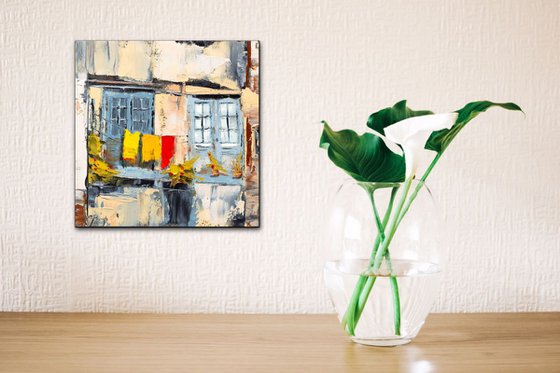 Il fait beau! - Small impressionist oil on canvas - Ready to hang - One of a kind