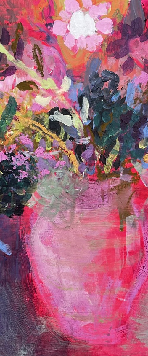 Pink Flowers by Sandy Dooley