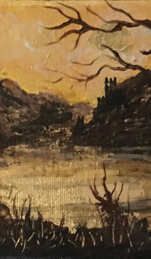 Golden bay on gold leaf by Marja Brown