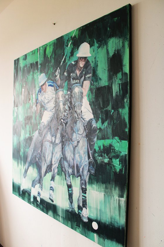After the rain. Horse polo.