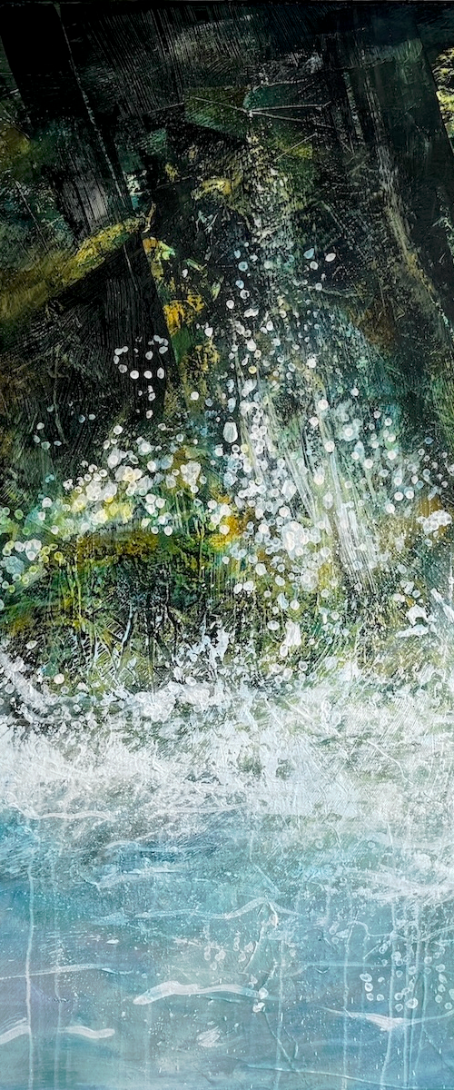 Cascade in the Forest by Marijean Harris