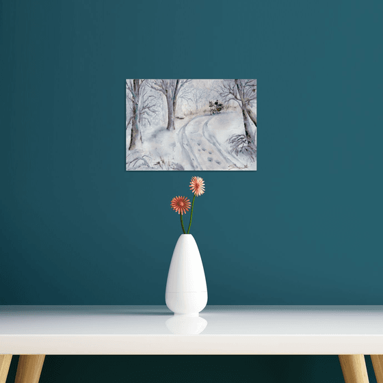 Winter scene in the forest