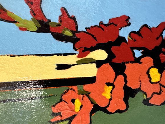 Red Gladiolus Small Original Painting