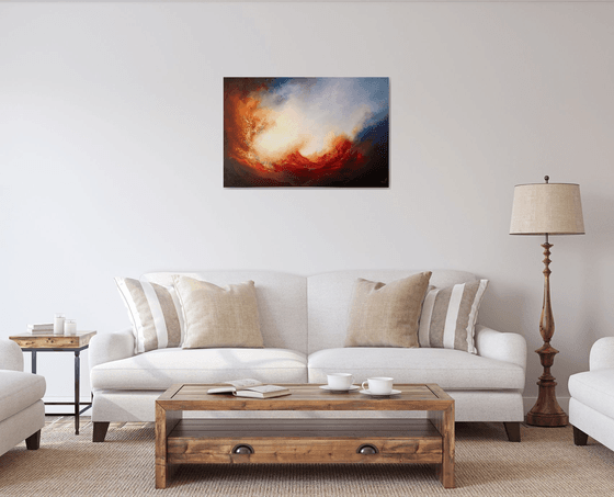 WRATH OF ANGELS XIII (Large skyscape/seascape original oil painting 90 X 60cm)
