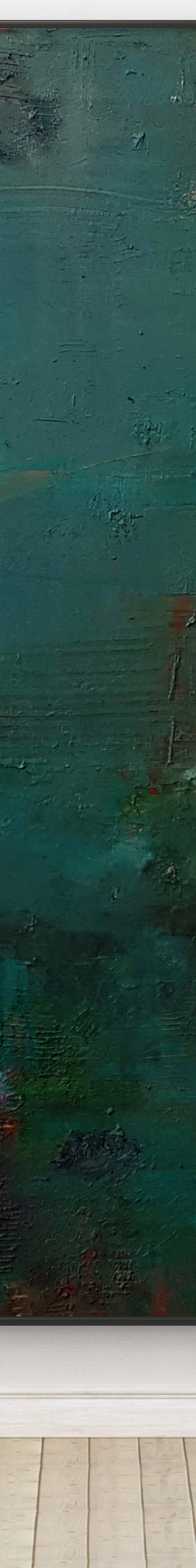 XXL green abstract painting by Gabriel Prundeanu