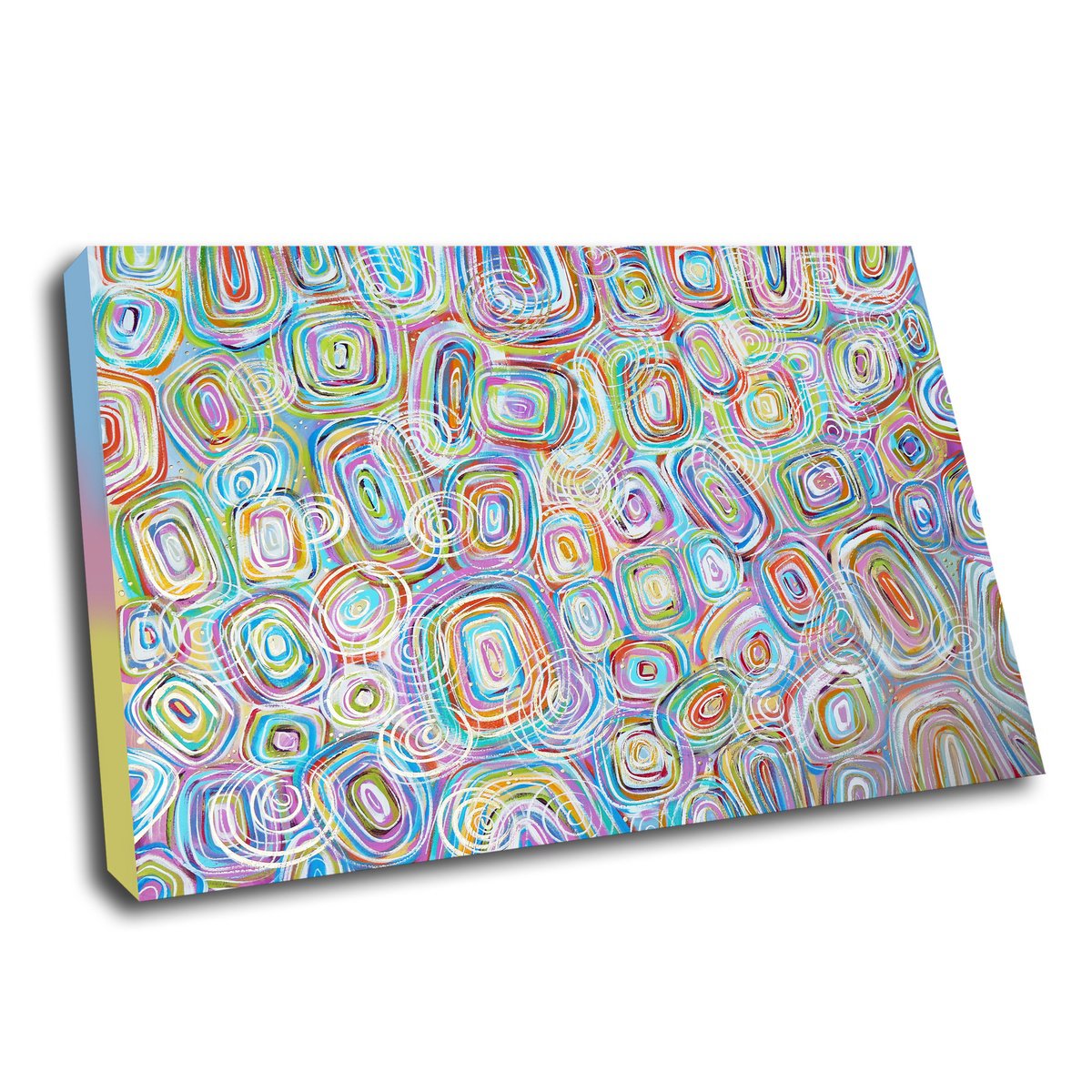 Organic Abstract Acrylic Painting By Inez Froehlich, 47 X 31, Meditation, Original Artwork