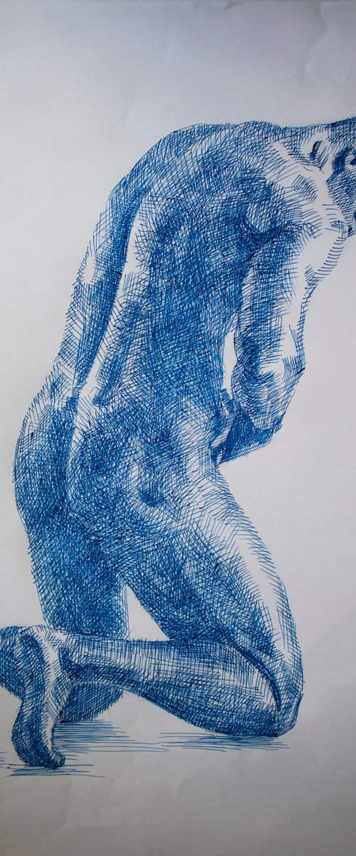 Nude male figure by Kateryna Bortsova