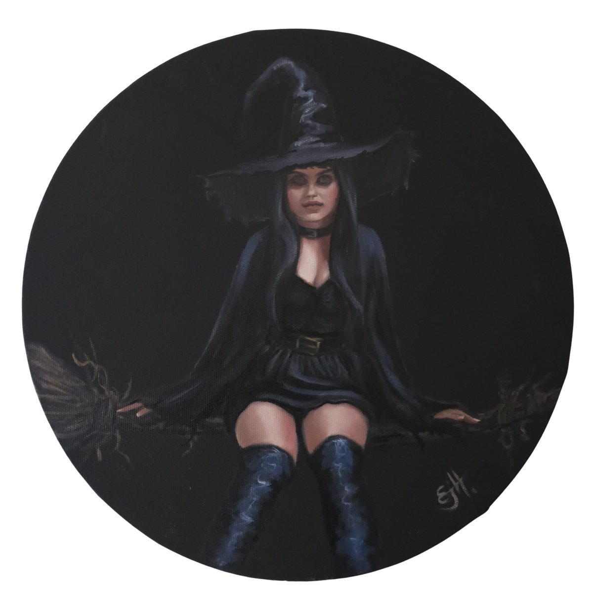 Photorealistic Portrait Oil Painting By Ellisa Hague, 12 X 12, Beatrix, Original Artwork