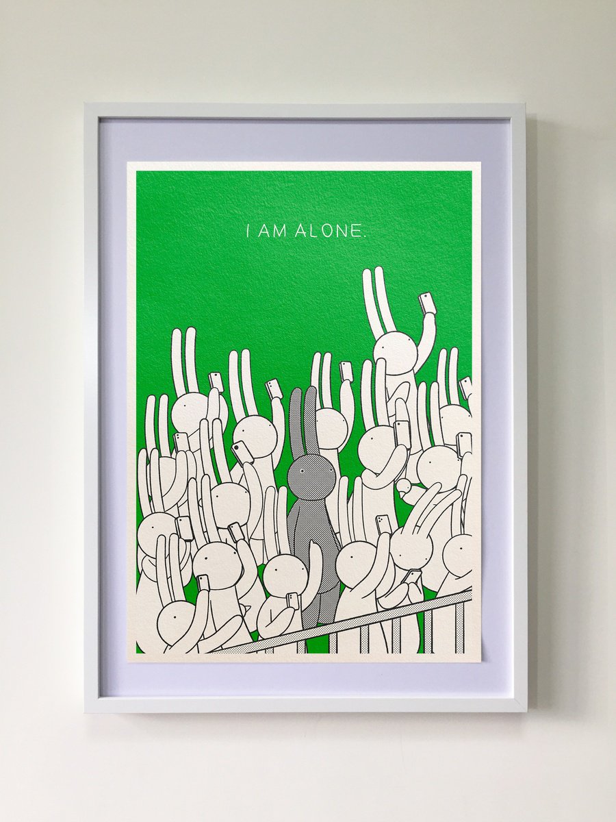 Animal Giclee Print By Mr Clement, 17 X 23", I Am Alone, Original Artwork