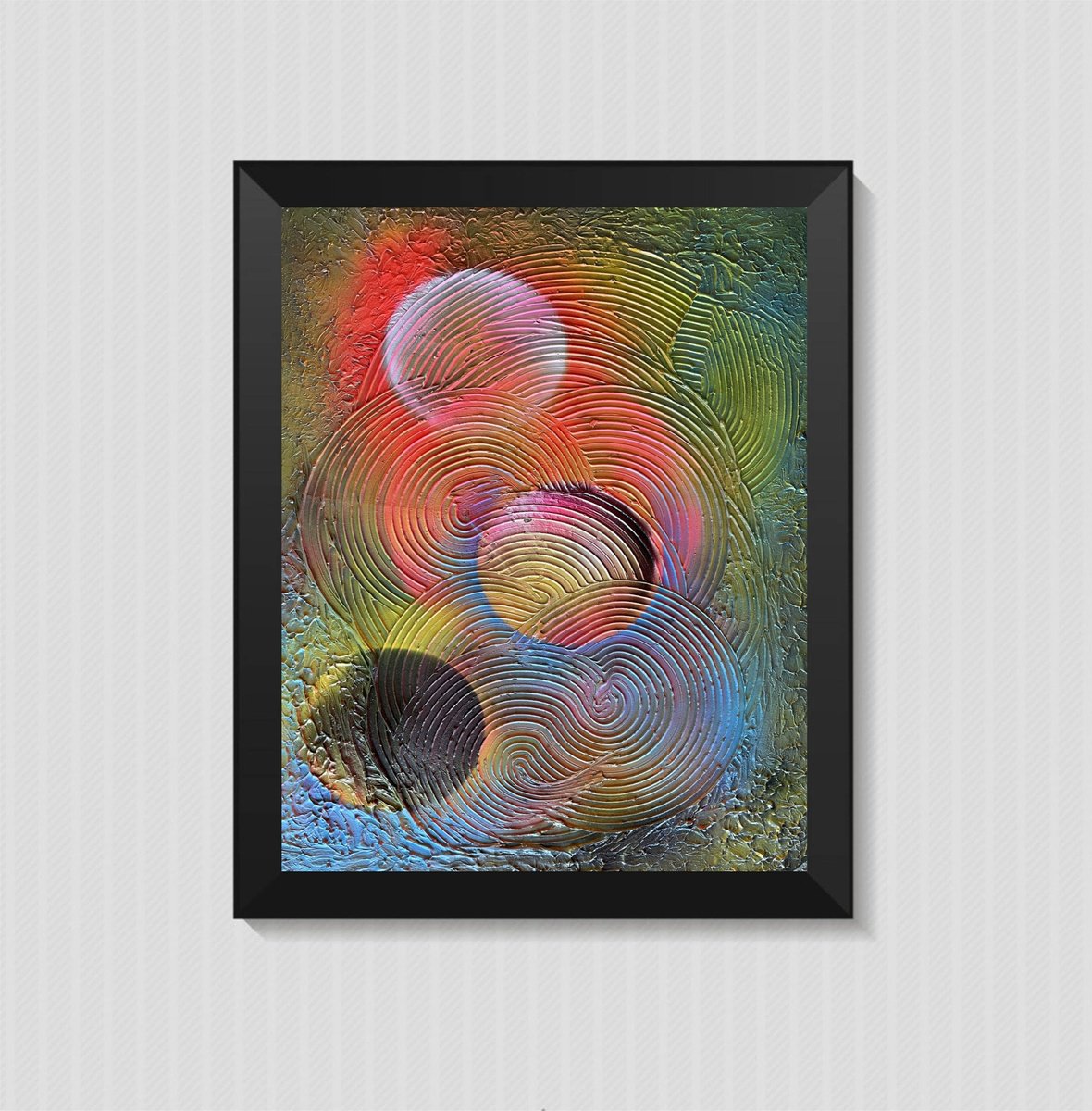 Abstract Acrylic Painting By Juan Jose Garay, 20 X 28", Abstractransformationcircle11, Original Artwork