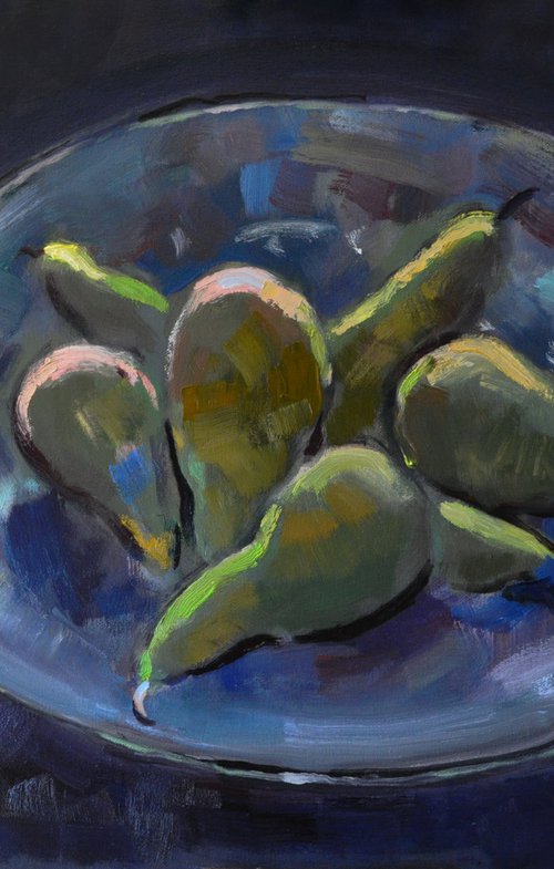 Seven Pears in a Bowl by Andre Pallat