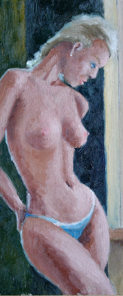 Female Figure Standing Near The Window by Juri Semjonov