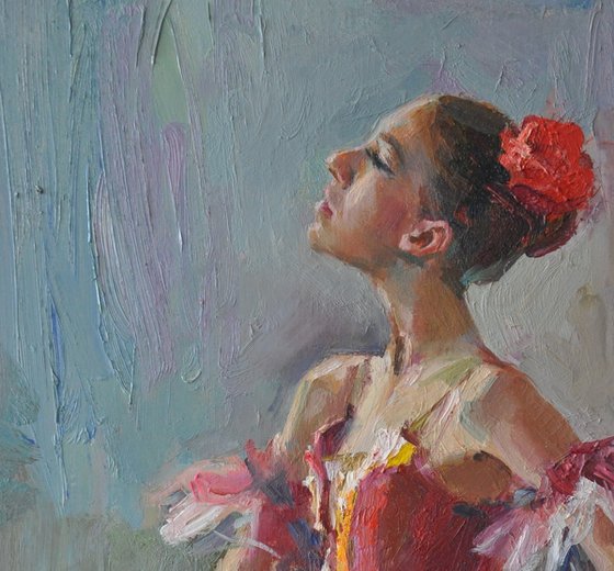 Little ballerina. Ballet Paquita. Oil on canvas. 2021