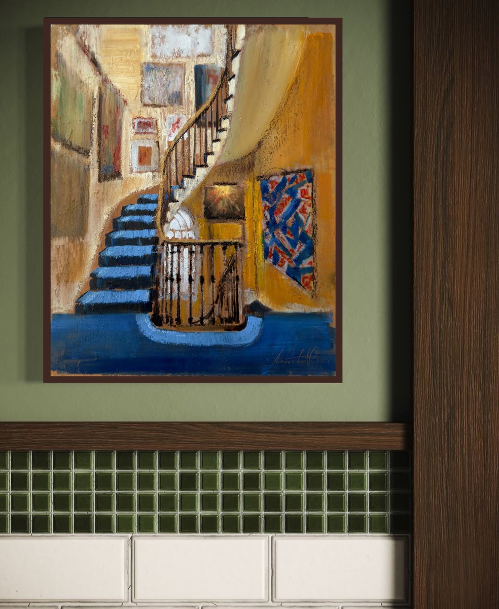 Impressionistic Cityscapes Oil Painting By Olha Laptieva, 10 X 12", Museum, Original Artwork