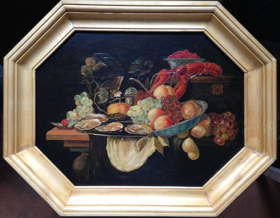 Still Life with Lobster and Fruit painting