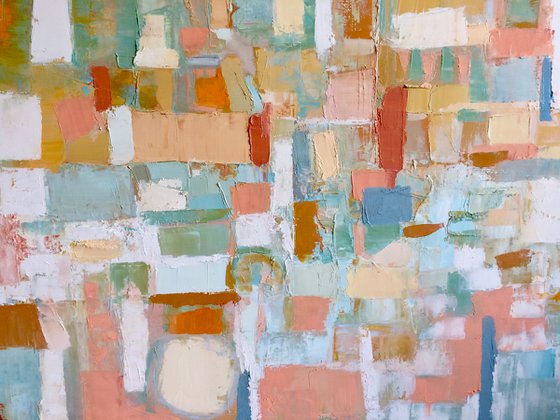 Sun and moon over city