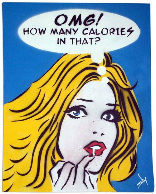 Calories (on gorgeous watercolour paper). by Juan Sly