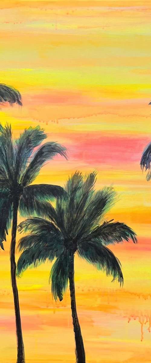 ‘Palms In The Sunset Glow’ by Kathryn Sillince