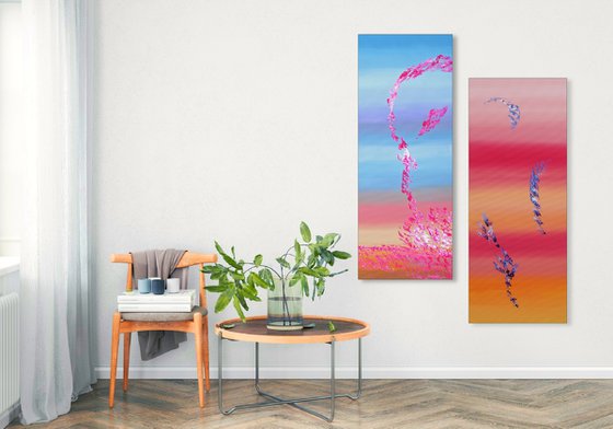 Spring coming, Full Series, Diptych, n° 2 Paintings