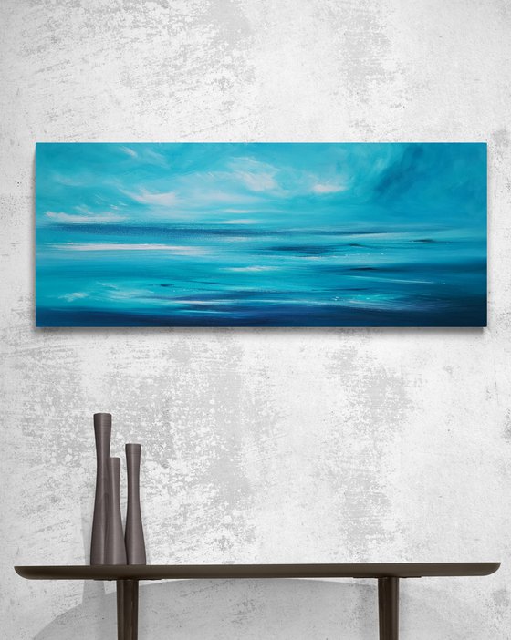 For the Love of Blue 2- seascape, emotional, panoramic