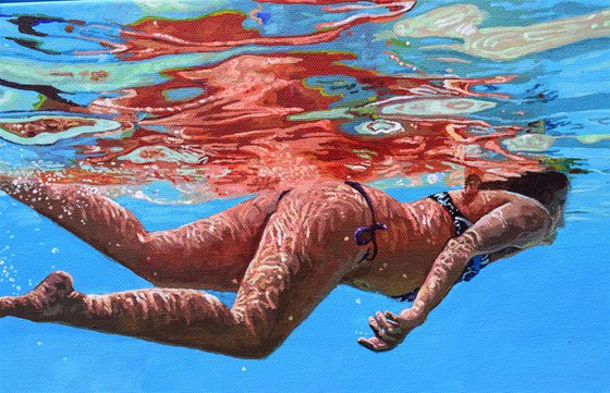 Underneath II - Small Swimming Painting
