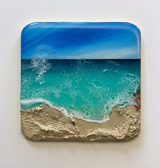 "Little wave" #5 - Miniature ocean painting