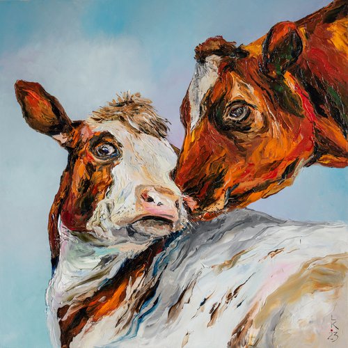 Cow's tenderness by Liubov Kuptsova